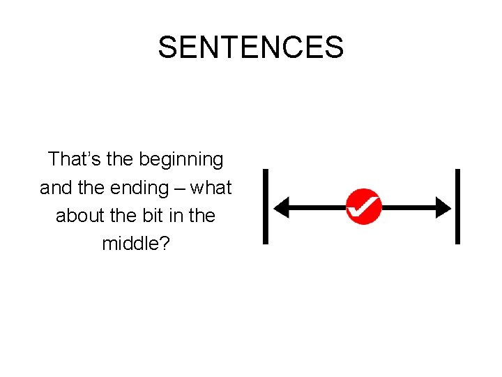 SENTENCES That’s the beginning and the ending – what about the bit in the