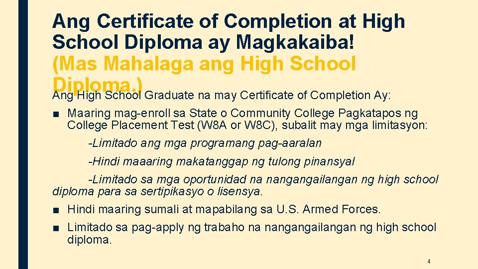 Ang Certificate of Completion at High School Diploma ay Magkakaiba! (Mas Mahalaga ang High