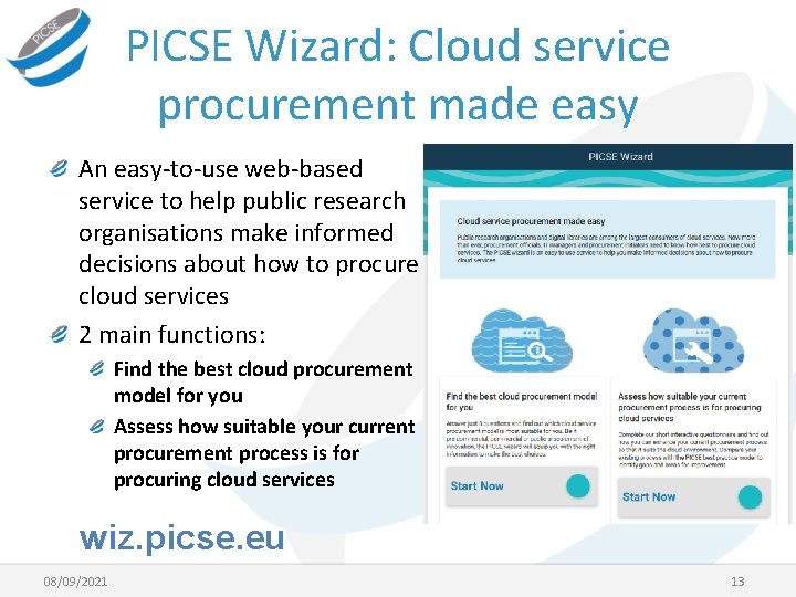 PICSE Wizard: Cloud service procurement made easy An easy-to-use web-based service to help public