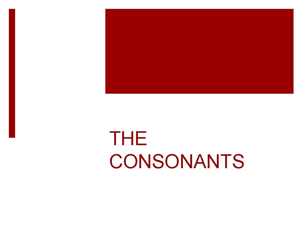 THE CONSONANTS 