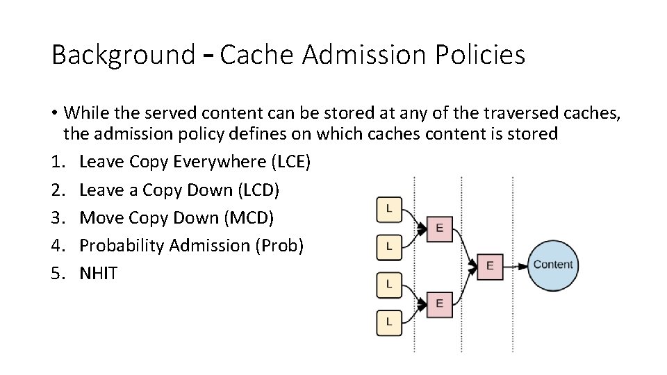 Background – Cache Admission Policies • While the served content can be stored at