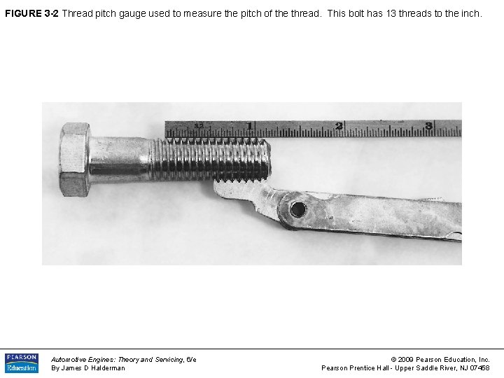 FIGURE 3 -2 Thread pitch gauge used to measure the pitch of the thread.