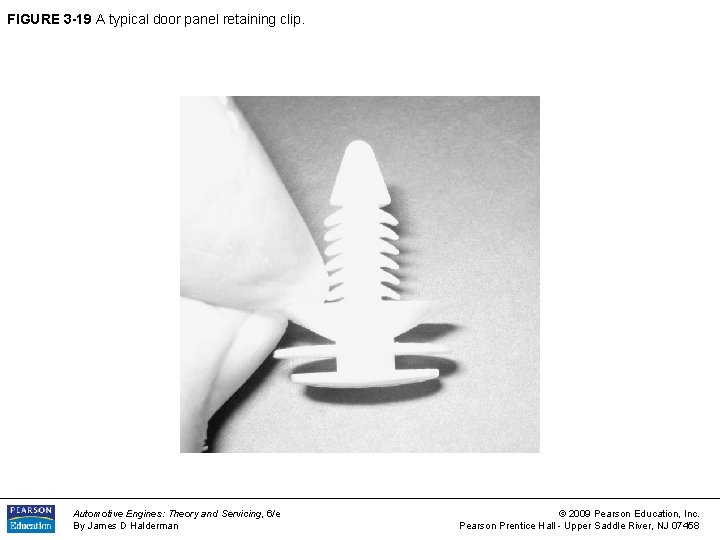 FIGURE 3 -19 A typical door panel retaining clip. Automotive Engines: Theory and Servicing,