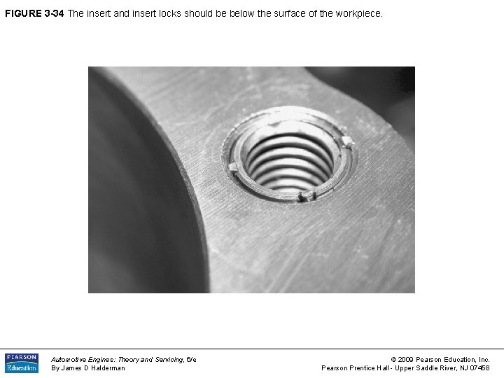 FIGURE 3 -34 The insert and insert locks should be below the surface of