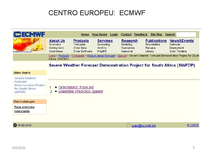 CENTRO EUROPEU: ECMWF 1 2 9/8/2021 7 