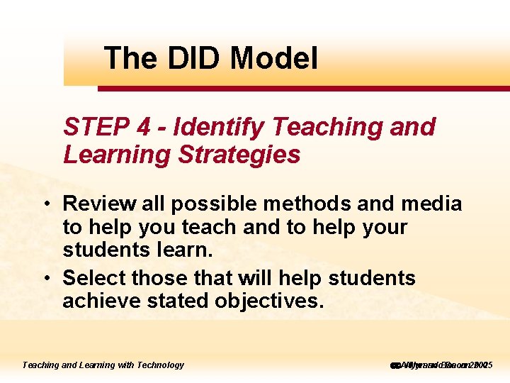 DIDMaster Modeltitle style ick. The to edit STEP 4 - Identify Teaching and Learning