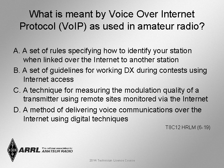 What is meant by Voice Over Internet Protocol (Vo. IP) as used in amateur