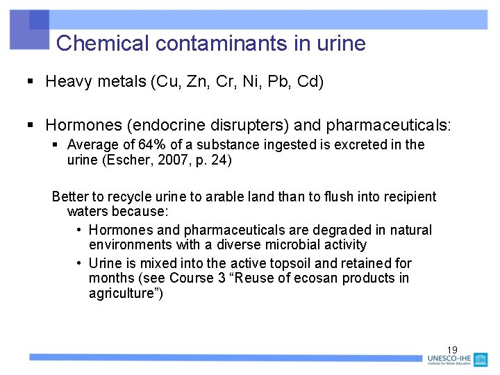 Chemical contaminants in urine § Heavy metals (Cu, Zn, Cr, Ni, Pb, Cd) §