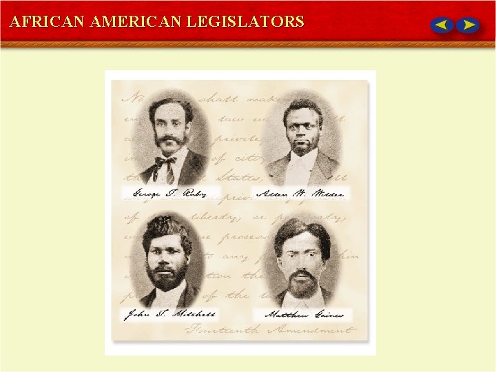 AFRICAN AMERICAN LEGISLATORS 