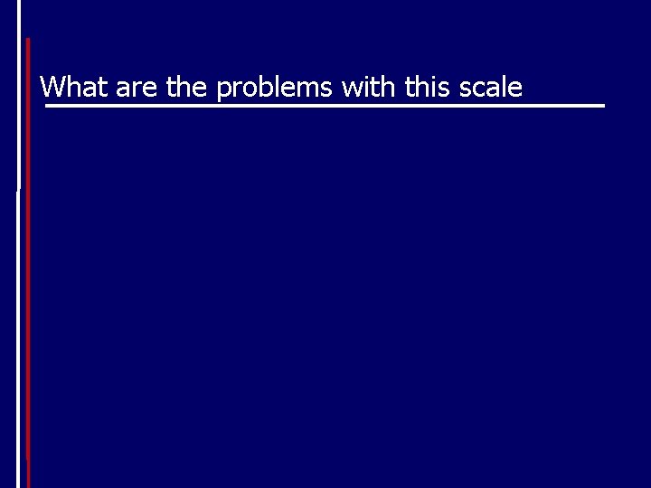 What are the problems with this scale 