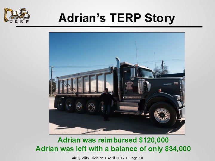 Adrian’s TERP Story Adrian was reimbursed $120, 000 Adrian was left with a balance