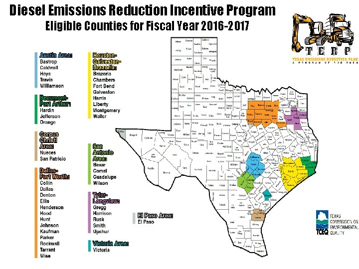 Diesel Emissions. Non-Attainment Reduction Incentive Program Areas Eligible Counties for Fiscal Year 2016 -2017