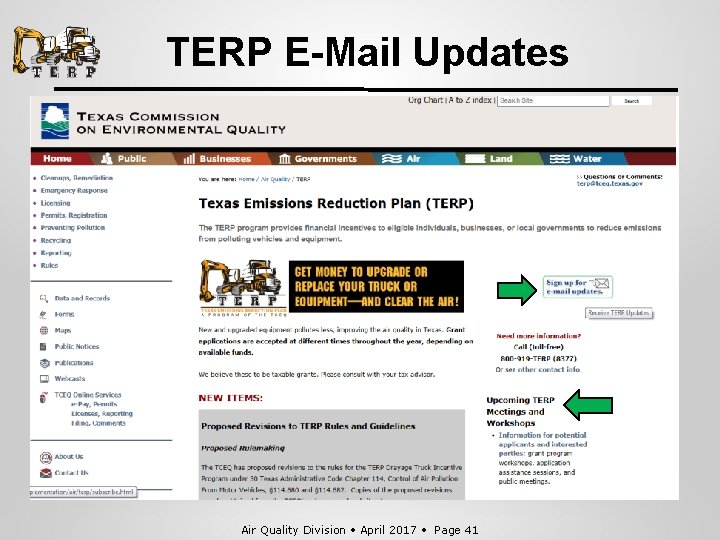 TERP E-Mail Updates www. terpgrants. org Air Quality Division • April 2017 • Page