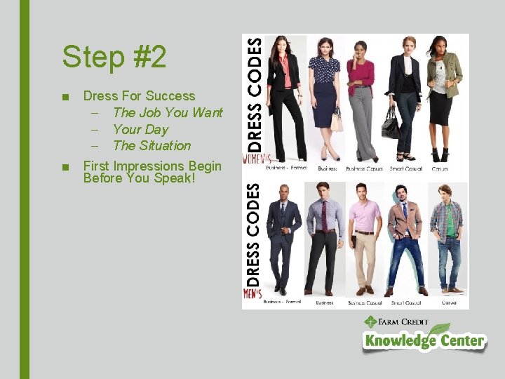 Step #2 ■ Dress For Success – The Job You Want – Your Day