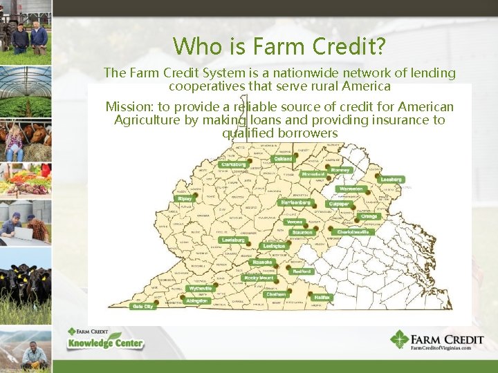 Who is Farm Credit? The Farm Credit System is a nationwide network of lending