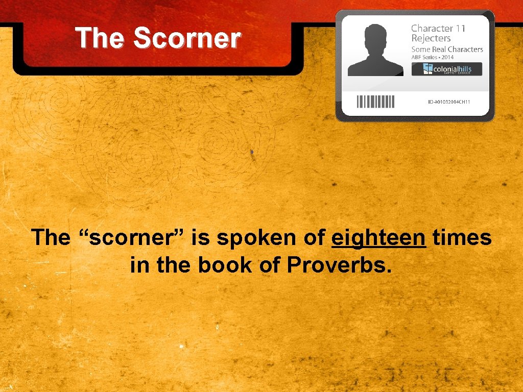 Some Real Characters Lesson 11 Introduction Because the