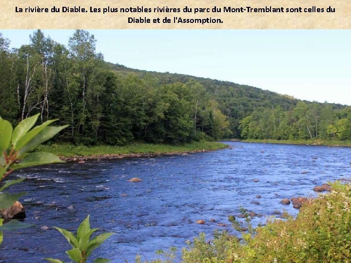 La rivière du Diable. Les plus notables rivières du parc du Mont-Tremblant sont celles
