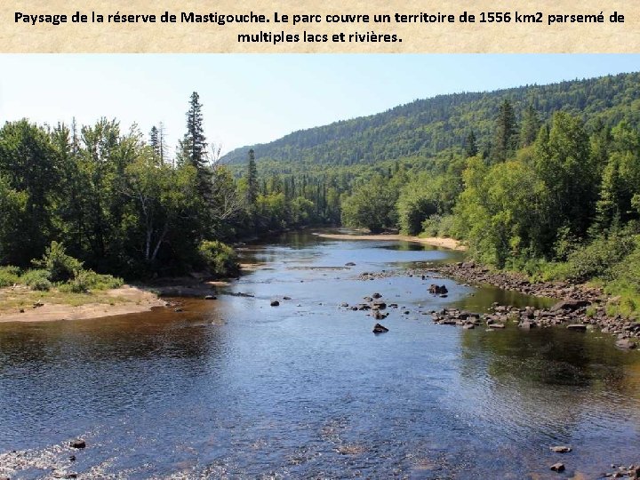 Paysage de la réserve de Mastigouche. Le parc couvre un territoire de 1556 km