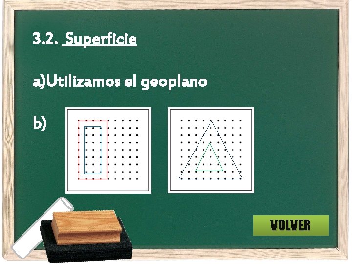 3. 2. Superficie a)Utilizamos el geoplano b) VOLVER 