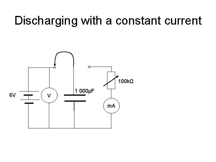 Discharging with a constant current 100 kΩ 6 V V 1 000μF m. A