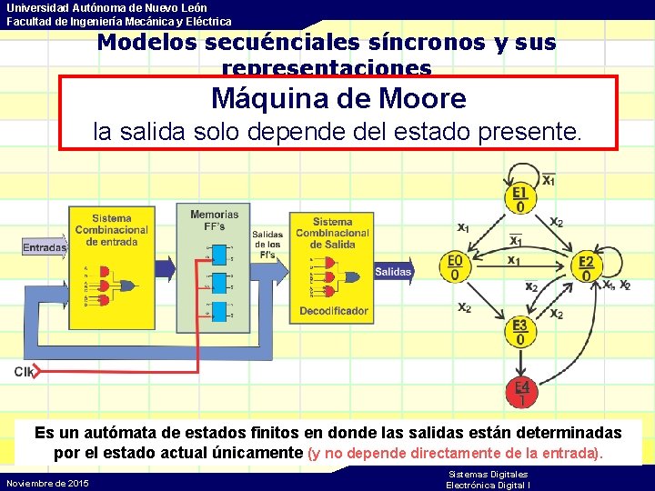 Universidad Autónoma de Nuevo León Facultad de Ingeniería Mecánica y Eléctrica Modelos secuénciales síncronos