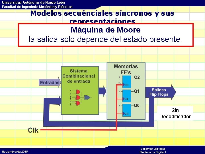 Universidad Autónoma de Nuevo León Facultad de Ingeniería Mecánica y Eléctrica Modelos secuénciales síncronos