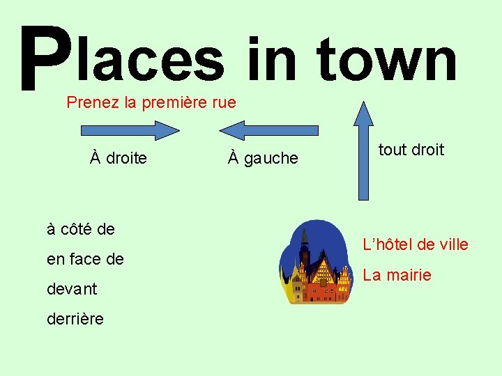 laces in town P Prenez la première rue À droite à côté de en