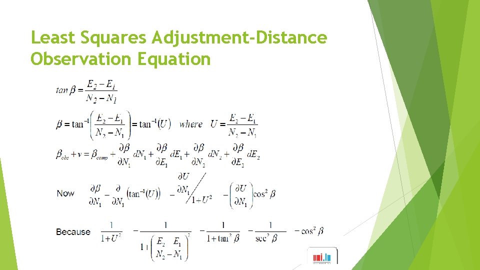 Least Squares Adjustment-Distance Observation Equation 