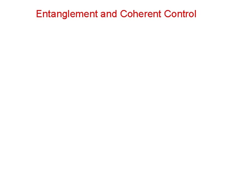 Entanglement and Coherent Control 