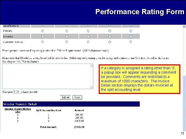 Performance Rating Form If a category is assigned a rating other than ‘ 3’,