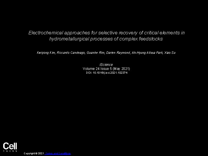 Electrochemical approaches for selective recovery of critical elements