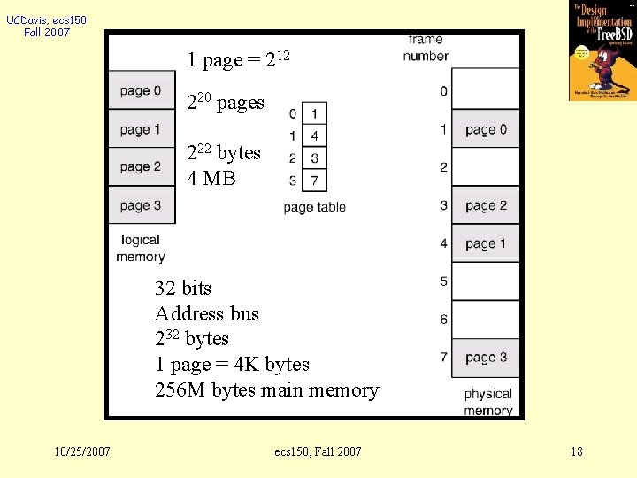 UCDavis, ecs 150 Fall 2007 1 page = 212 220 pages 222 bytes 4