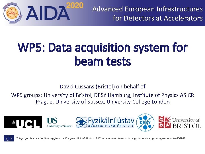 Advanced European Infrastructures for Detectors at Accelerators WP 5: Data acquisition system for beam