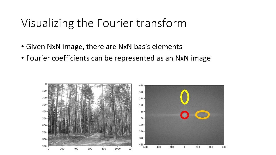 Visualizing the Fourier transform • Given Nx. N image, there are Nx. N basis