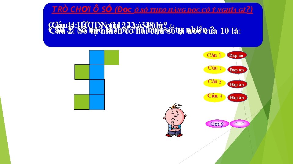 TRÒ CHƠI Ô SỐ (Đọc Ô SỐ THEO HÀNG DỌC CÓ Ý NGHĨA GÌ