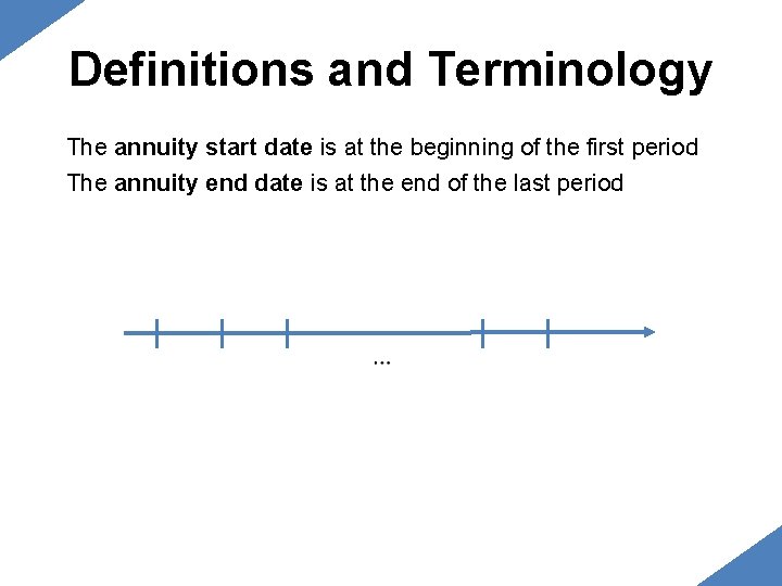 Definitions and Terminology The annuity start date is at the beginning of the first Definitions and Terminology The annuity start date is at the beginning of the first