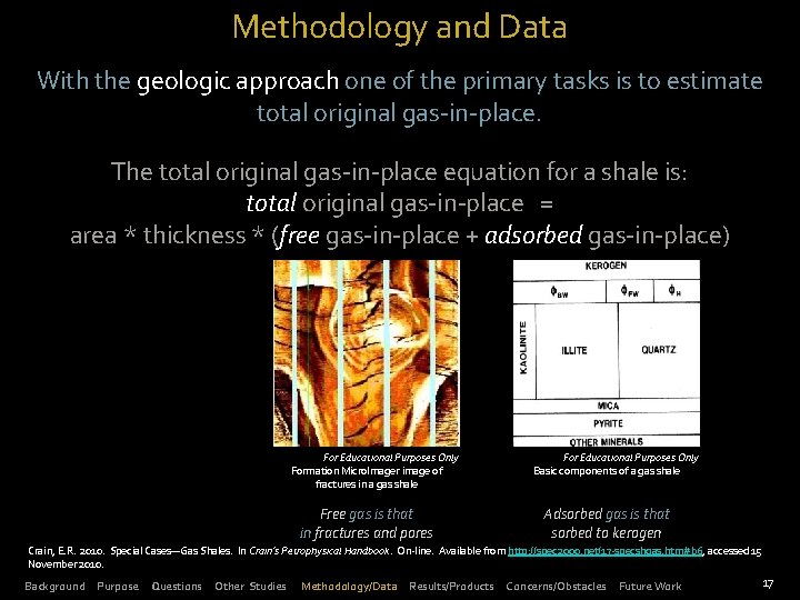 Methodology and Data With the geologic approach one of the primary tasks is to