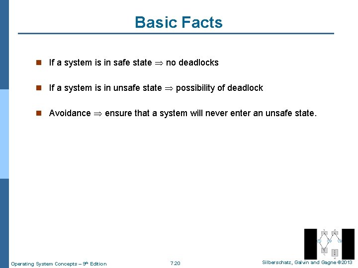 Basic Facts n If a system is in safe state no deadlocks n If