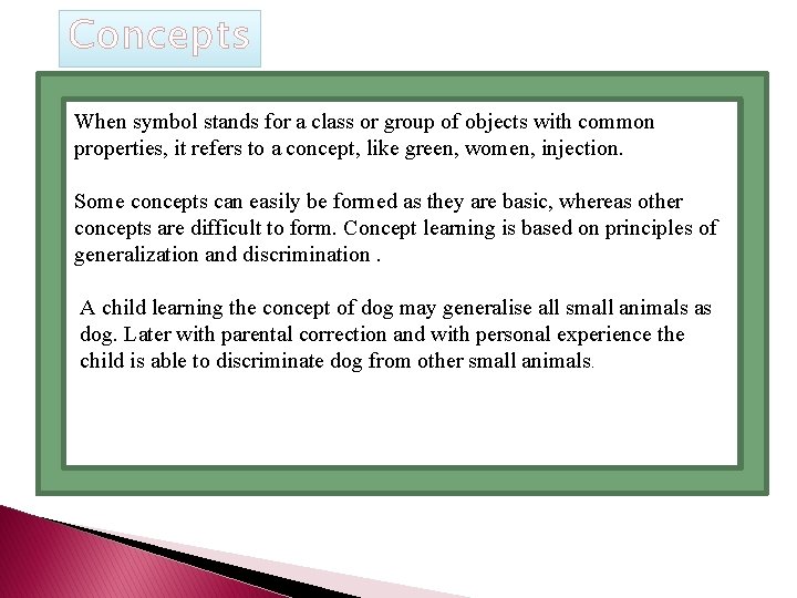 Concepts When symbol stands for a class or group of objects with common properties, Concepts When symbol stands for a class or group of objects with common properties,