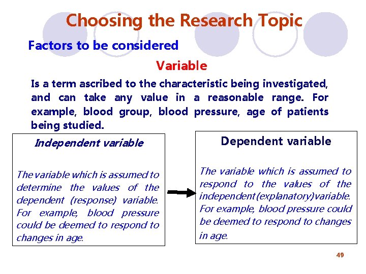 Choosing the Research Topic Factors to be considered Variable Is a term ascribed to Choosing the Research Topic Factors to be considered Variable Is a term ascribed to