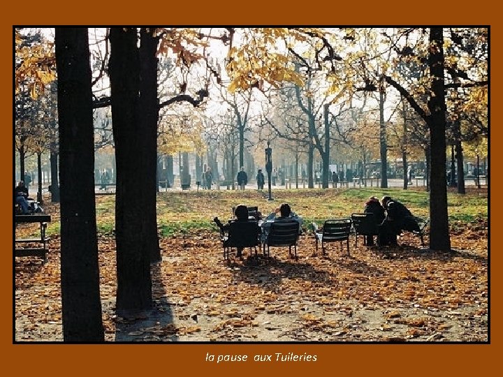 la pause aux Tuileries 