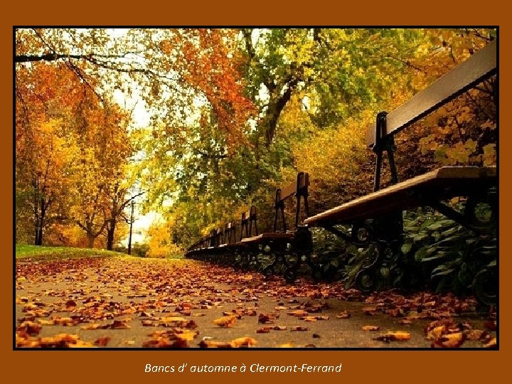 Bancs d’ automne à Clermont-Ferrand 