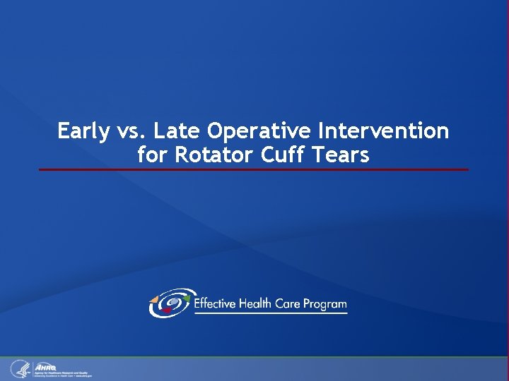 Early vs. Late Operative Intervention for Rotator Cuff Tears 