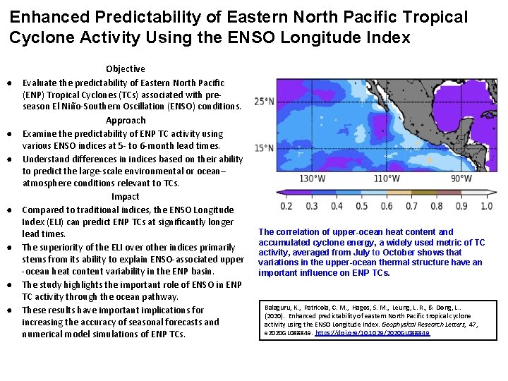 Enhanced Predictability of Eastern North Pacific Tropical Cyclone Activity Using the ENSO Longitude Index