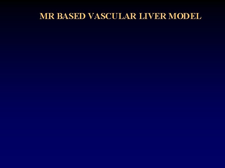 MR BASED VASCULAR LIVER MODEL MR BASED VASCULAR LIVER MODEL