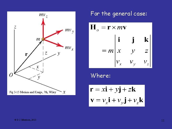 For the general case: Where: Fig 3 -15 Meriam and Kraige, 7 th, Wiley