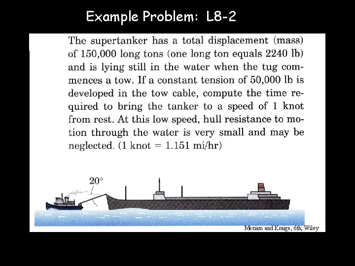 Example Problem: L 8 -2 Meriam and Kraige, 6 th, Wiley © D. J.