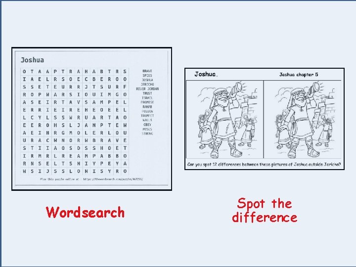 Wordsearch Spot the difference 