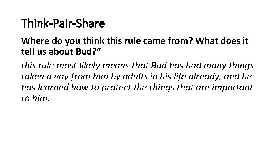 Think-Pair-Share Where do you think this rule came from? What does it tell us