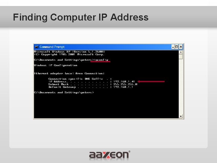 Finding Computer IP Address 